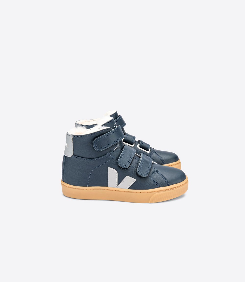 Veja Sneakers Kids - Esplar Mid Leather - Blue/White - 1563TXGPF